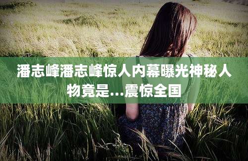 潘志峰潘志峰惊人内幕曝光神秘人物竟是...震惊全国