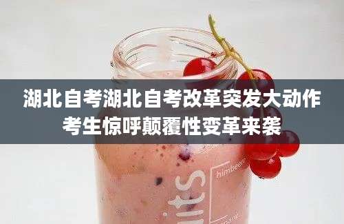 湖北自考湖北自考改革突发大动作考生惊呼颠覆性变革来袭