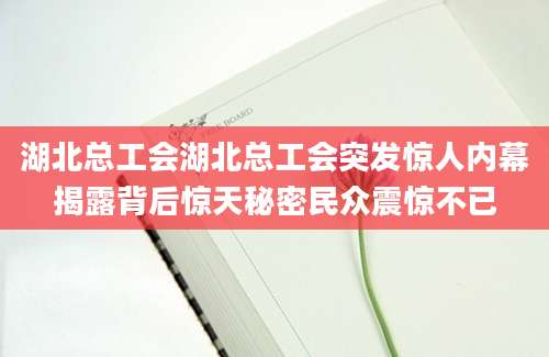湖北总工会湖北总工会突发惊人内幕揭露背后惊天秘密民众震惊不已