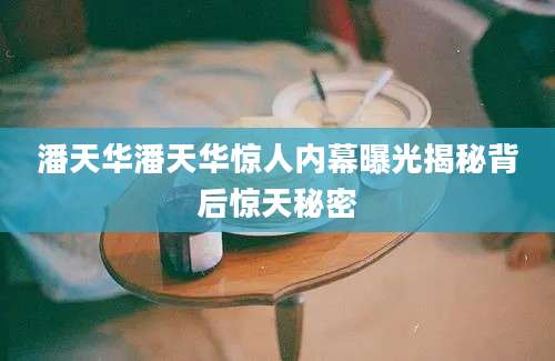 潘天华潘天华惊人内幕曝光揭秘背后惊天秘密