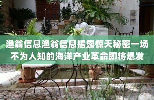 渔翁信息渔翁信息揭露惊天秘密一场不为人知的海洋产业革命即将爆发