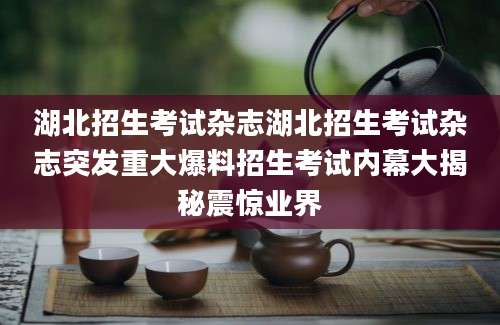 湖北招生考试杂志湖北招生考试杂志突发重大爆料招生考试内幕大揭秘震惊业界