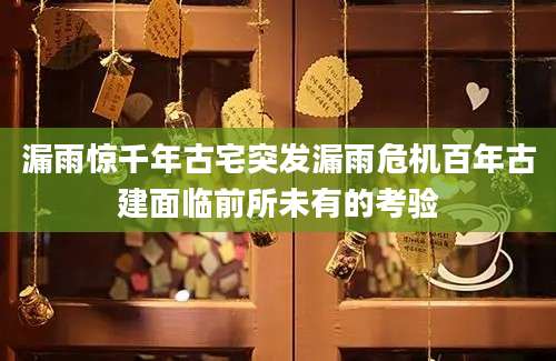 漏雨惊千年古宅突发漏雨危机百年古建面临前所未有的考验