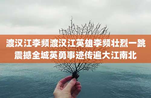 渡汉江李频渡汉江英雄李频壮烈一跳震撼全城英勇事迹传遍大江南北