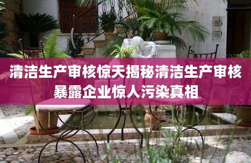 清洁生产审核惊天揭秘清洁生产审核暴露企业惊人污染真相
