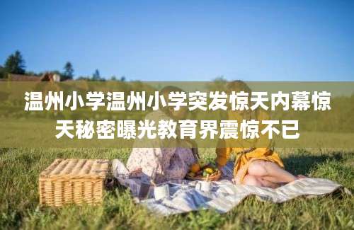 温州小学温州小学突发惊天内幕惊天秘密曝光教育界震惊不已