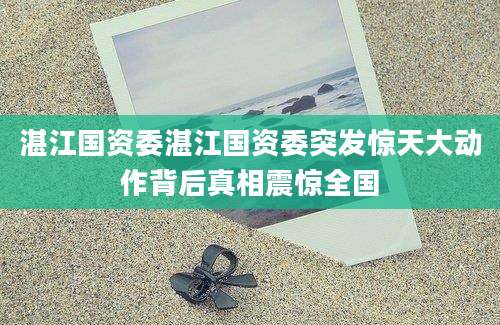 湛江国资委湛江国资委突发惊天大动作背后真相震惊全国