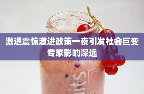 激进震惊激进政策一夜引发社会巨变专家影响深远