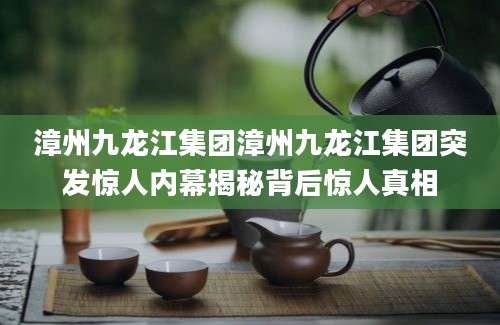 漳州九龙江集团漳州九龙江集团突发惊人内幕揭秘背后惊人真相