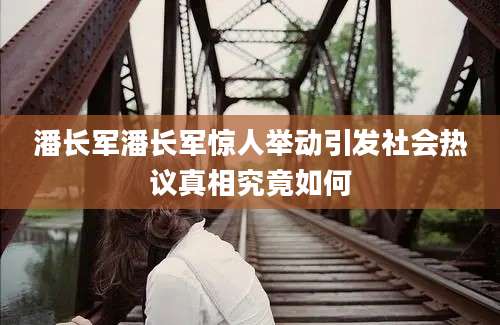 潘长军潘长军惊人举动引发社会热议真相究竟如何