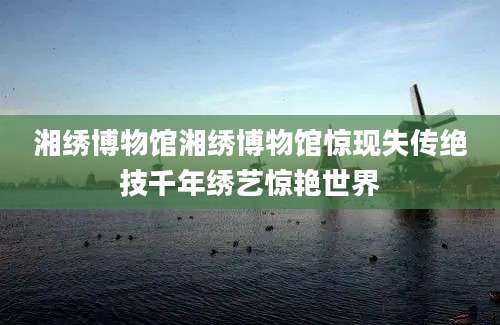 湘绣博物馆湘绣博物馆惊现失传绝技千年绣艺惊艳世界