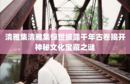 清雅集清雅集惊世披露千年古卷揭开神秘文化宝藏之谜