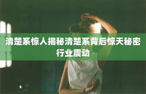 清楚系惊人揭秘清楚系背后惊天秘密行业震动