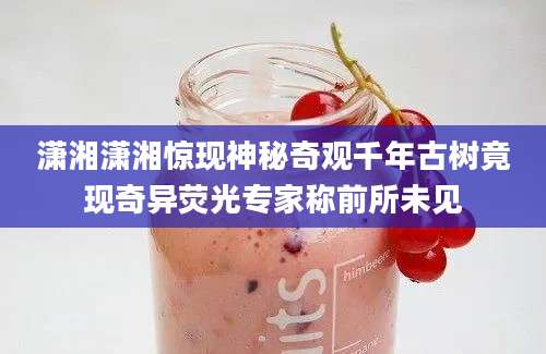 潇湘潇湘惊现神秘奇观千年古树竟现奇异荧光专家称前所未见