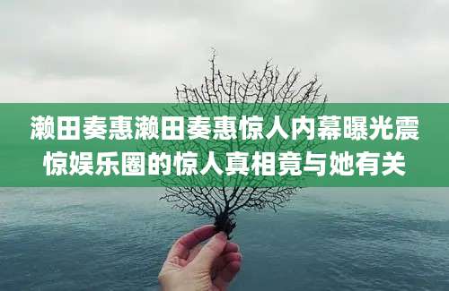 濑田奏惠濑田奏惠惊人内幕曝光震惊娱乐圈的惊人真相竟与她有关