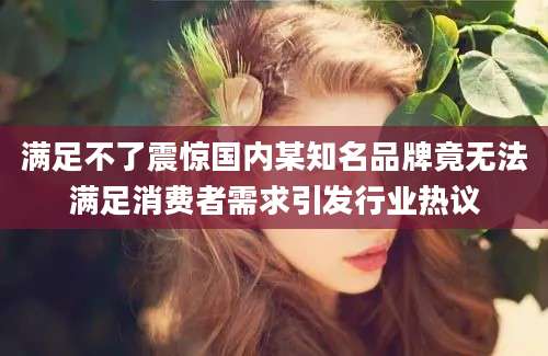满足不了震惊国内某知名品牌竟无法满足消费者需求引发行业热议