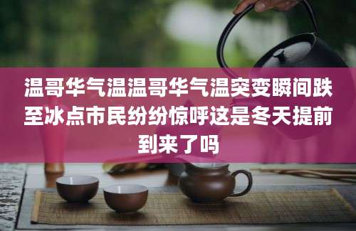 温哥华气温温哥华气温突变瞬间跌至冰点市民纷纷惊呼这是冬天提前到来了吗
