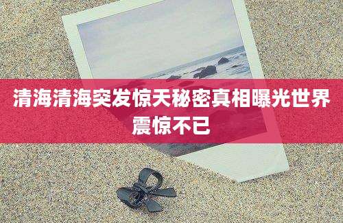 清海清海突发惊天秘密真相曝光世界震惊不已