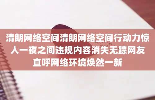 清朗网络空间清朗网络空间行动力惊人一夜之间违规内容消失无踪网友直呼网络环境焕然一新