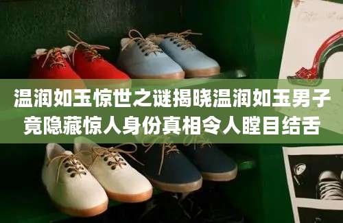 温润如玉惊世之谜揭晓温润如玉男子竟隐藏惊人身份真相令人瞠目结舌