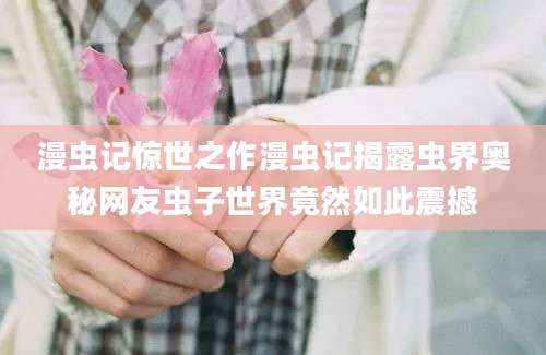 漫虫记惊世之作漫虫记揭露虫界奥秘网友虫子世界竟然如此震撼