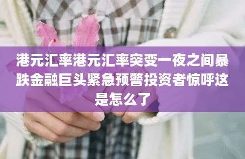 港元汇率港元汇率突变一夜之间暴跌金融巨头紧急预警投资者惊呼这是怎么了