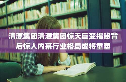 清源集团清源集团惊天巨变揭秘背后惊人内幕行业格局或将重塑