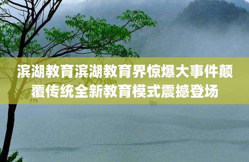 滨湖教育滨湖教育界惊爆大事件颠覆传统全新教育模式震撼登场