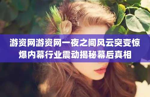 游资网游资网一夜之间风云突变惊爆内幕行业震动揭秘幕后真相