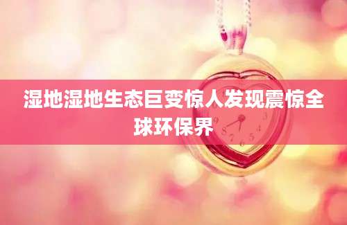 湿地湿地生态巨变惊人发现震惊全球环保界