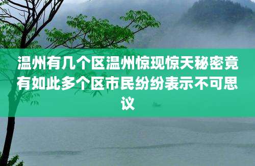 温州有几个区温州惊现惊天秘密竟有如此多个区市民纷纷表示不可思议