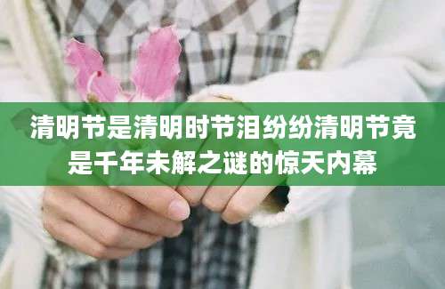 清明节是清明时节泪纷纷清明节竟是千年未解之谜的惊天内幕
