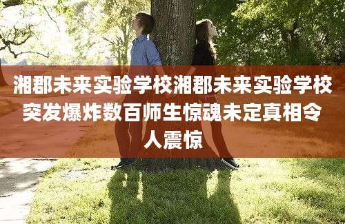 湘郡未来实验学校湘郡未来实验学校突发爆炸数百师生惊魂未定真相令人震惊