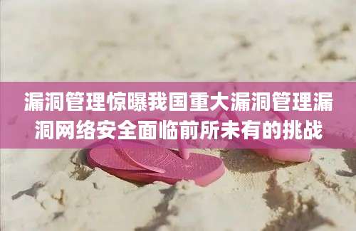 漏洞管理惊曝我国重大漏洞管理漏洞网络安全面临前所未有的挑战