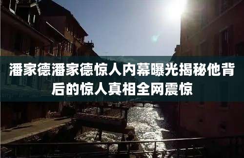 潘家德潘家德惊人内幕曝光揭秘他背后的惊人真相全网震惊