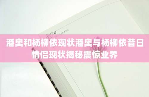 潘奥和杨柳依现状潘奥与杨柳依昔日情侣现状揭秘震惊业界