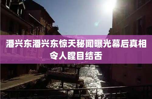 潘兴东潘兴东惊天秘闻曝光幕后真相令人瞠目结舌