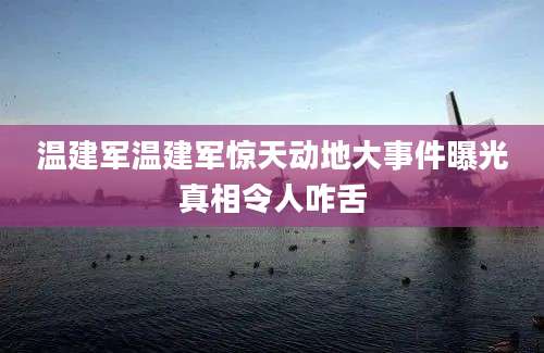 温建军温建军惊天动地大事件曝光真相令人咋舌